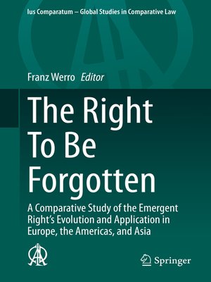cover image of The Right to Be Forgotten